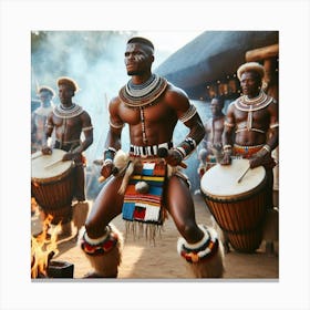 African Drumming 2 Canvas Print