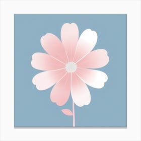 A White And Pink Flower In Minimalist Style Square Composition 361 Canvas Print