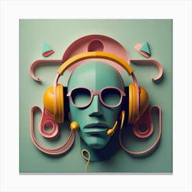 Headphone Art Canvas Print