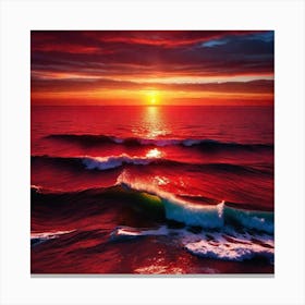 Sunset Over The Ocean 221 Canvas Print