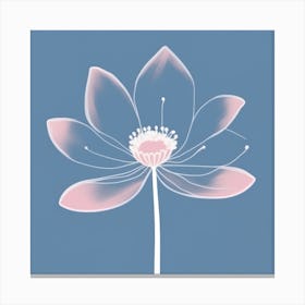 A White And Pink Flower In Minimalist Style Square Composition 538 Canvas Print