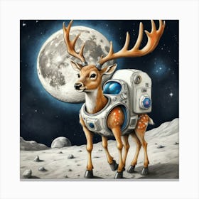 Deer In Space 1 Canvas Print