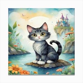 Cat In The Castle Canvas Print