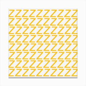 Yellow Zig Zag Pattern Canvas Print