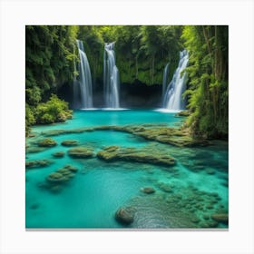 Waterfall In The Jungle 75 Canvas Print