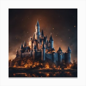 Castle In The Night Canvas Print