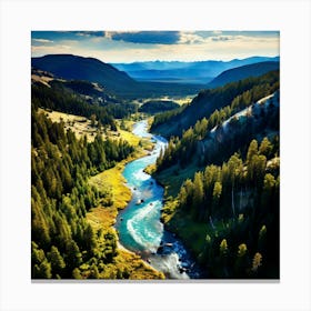 Yellowstone National Park Aerial View Canvas Print