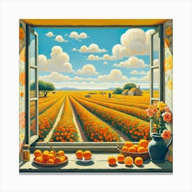 Oranges From The Window Canvas Print