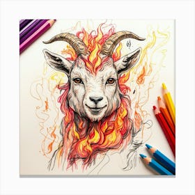 Goat On Fire 61 Canvas Print