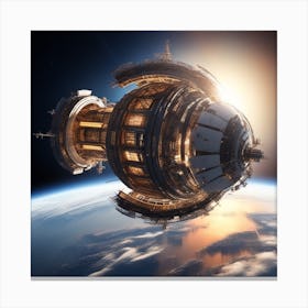 Spaceship In Space 33 Canvas Print