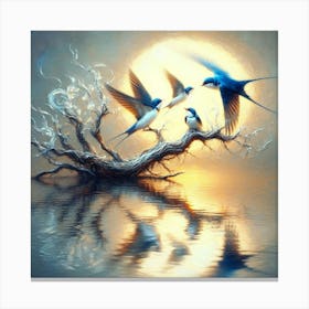 Swallows In Flight 1 Canvas Print