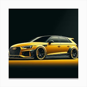 Audi Rs3 black and Yellow Canvas Print