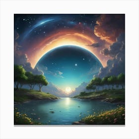 The Sun The Moon The Sky Canvas Print