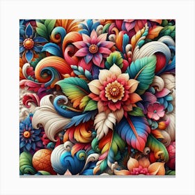 Colorful Floral Pattern Canvas Print