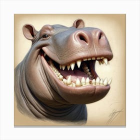 Hippo 24 Canvas Print