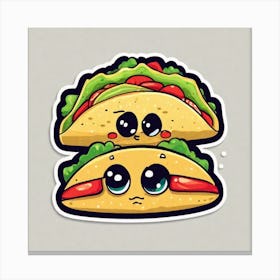 Mexican Taco Sticker 2d Cute Fantasy Dreamy Vector Illustration 2d Flat Centered By Tim Burt (25) Canvas Print