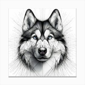 Alaska Husky - Abstract Line Art Illustration 233 Canvas Print