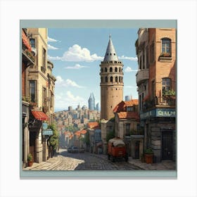 Turkish City paintings 5 Canvas Print