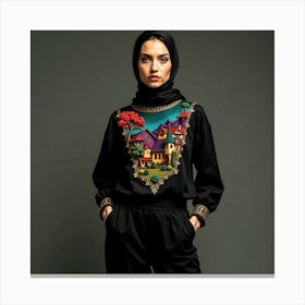 Muslim Woman In Hijab Canvas Print