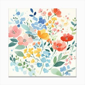 Watercolor Flowers Canvas Print