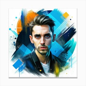 Man With A Blue Background Canvas Print