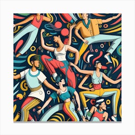 Elegant Dancers paint Canvas Print