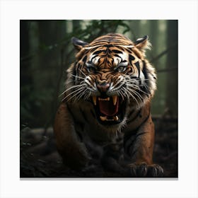 Tiger In The Forest 1 Canvas Print