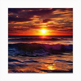 Sunset At The Beach 259 Canvas Print