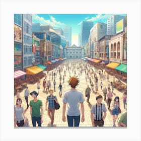 Anime City Canvas Print