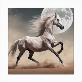 Arabian Thoroughbred Horse In The Desert Canvas Print