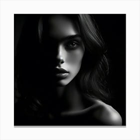 Portrait Of A Woman In The Dark 1 Canvas Print