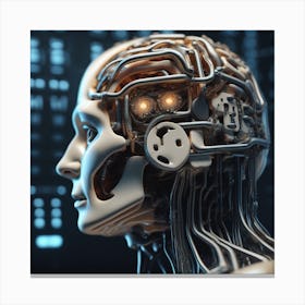 Cyborg Head 43 Canvas Print