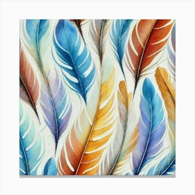 Watercolor Feathers Canvas Print