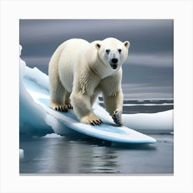 Polar Bear On Ice 1 Canvas Print