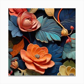 Flowers On A Wall Canvas Print