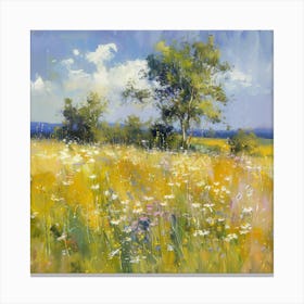 Daisies In The Meadow Canvas Print