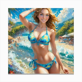 Beach Girl kh Canvas Print