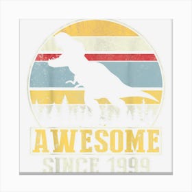 23rd Birthday Dinosaur 23 Year Old Awesome Since 1999 Canvas Print