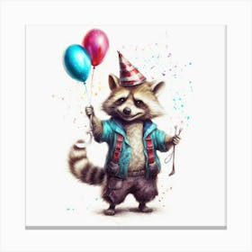 Birthday Raccoon 2 Canvas Print