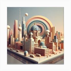 3d Cityscape 3 Canvas Print