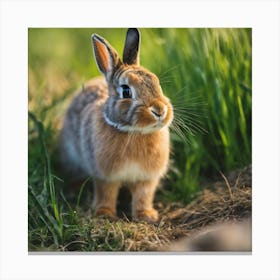 Rabbit In The Grass Canvas Print