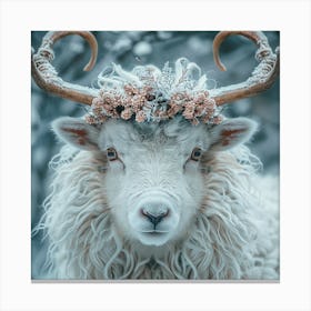 Snowy Sheep Canvas Print