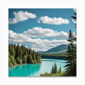 Blue Lake In The Mountains Canvas Print