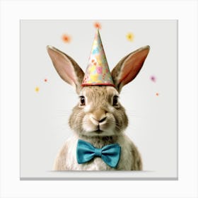 Rabbit In A Party Hat Canvas Print