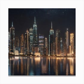 Skyline At Night Canvas Print