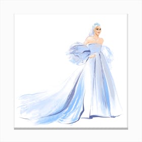 Lady Gaga In Blue Canvas Print