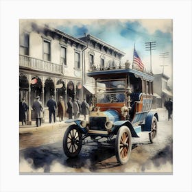 Early America & The Automobile ~Reimagined 5 Canvas Print