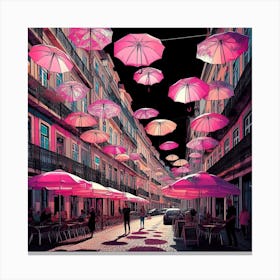 Pink Umbrellas 2 Canvas Print