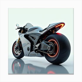 Sleek Futuristic Super Bike With Neon Accents And Aerodynamic Design 1 Canvas Print