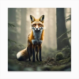 Red Fox In The Forest 40 Canvas Print